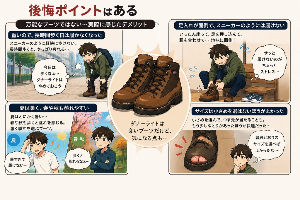 実際に買ってからわかった後悔したポイントのイメージ図